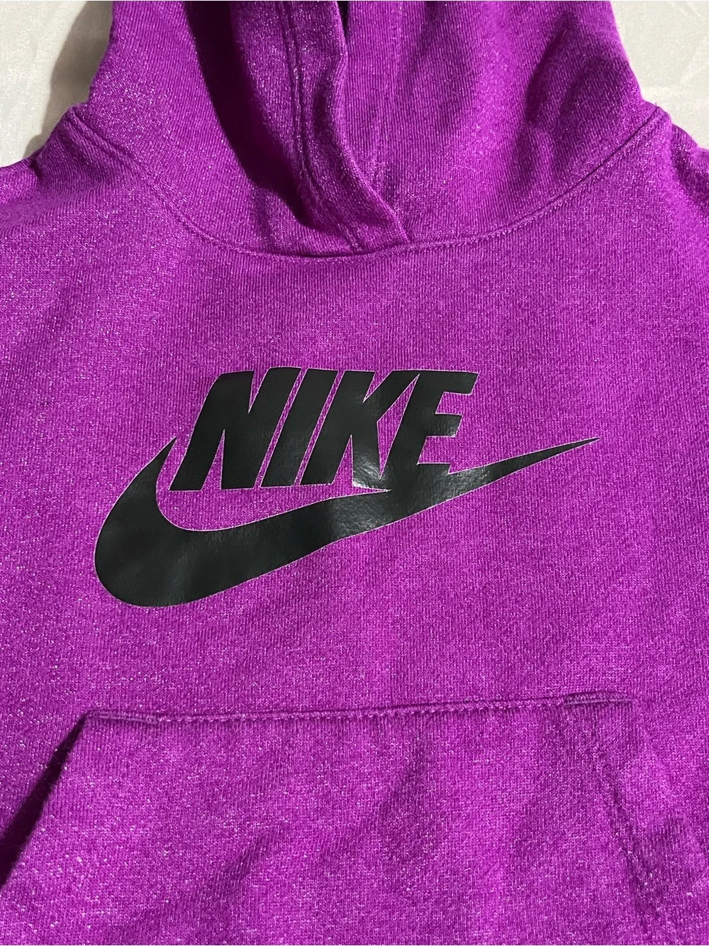 Nike Kids Hooded Sweatshirt in Vibrant Purple with Black Logo Girls Size 6X
